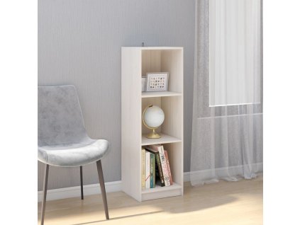 vidaXL Knižnica/deliaca stena biela 36x33x110 cm masívna borovica