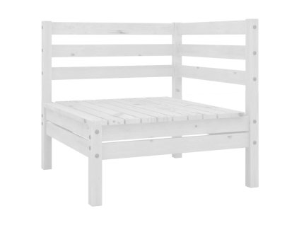 vidaXL Záhradná rohová pohovka biela masívna borovica