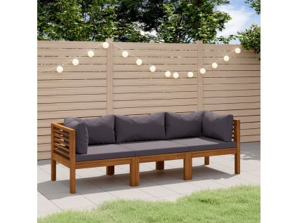 vidaXL 3-miestna záhradná pohovka s vankúšmi akáciový masív