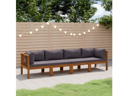 vidaXL 4-miestna záhradná lavica s vankúšmi akáciový masív