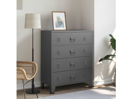 vidaXL Industriálna zásuvková skrinka antracitová 78x40x93 cm kovová