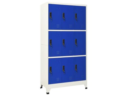 vidaXL Uzamykacia skriňa sivá a modrá 90x45x180 cm oceľová