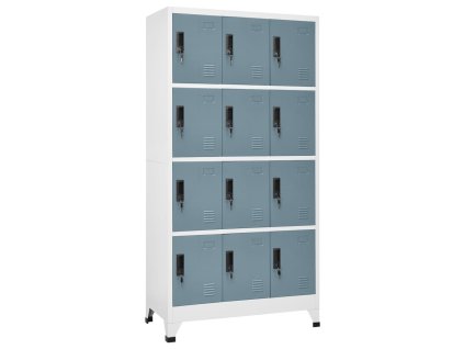 vidaXL Uzamykacia skriňa bledosivá a tmavosivá 90x45x180 cm oceľová