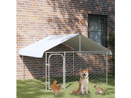 vidaXL Vonkajšia voliéra pre psy so strechou 200x200x150 cm