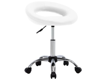 vidaXL Otočná jedálenská stolička biela umelá koža