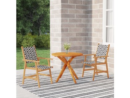 vidalXL 3-dielna záhradná jedálenská súprava akáciový masív