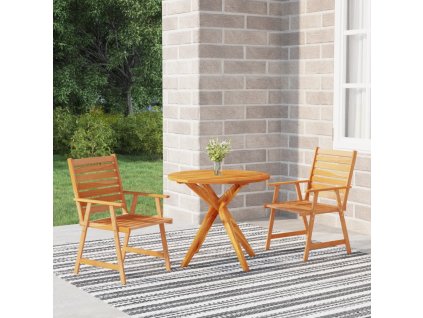 vidalXL 3-dielna záhradná jedálenská súprava akáciový masív