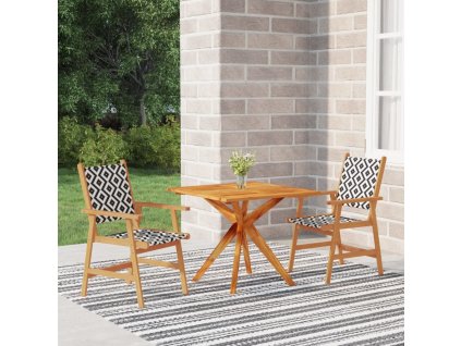 vidalXL 3-dielna záhradná jedálenská súprava akáciový masív