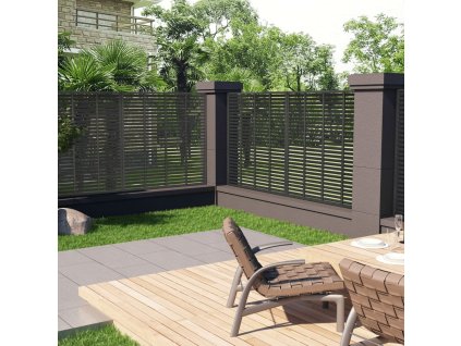 vidaXL Lamelový plot, WPC 180x180 cm, tmavosivý