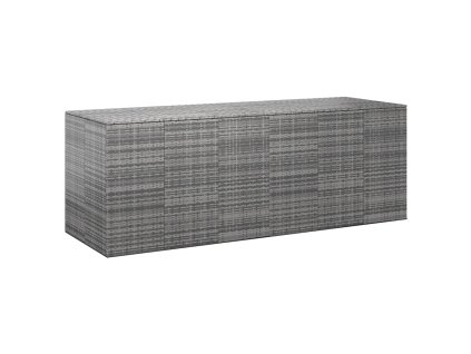 vidaXL Záhradný box na vankúše z polyratanu 291x100,5x104 cm sivý