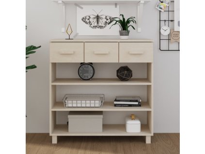 vidaXL Konzolový stolík HAMAR, medovo hnedý 90x35x90 cm, borovica