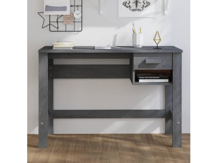 vidaXL Písací stôl HAMAR, tmavosivý 110x40x75 cm, borovicový masív