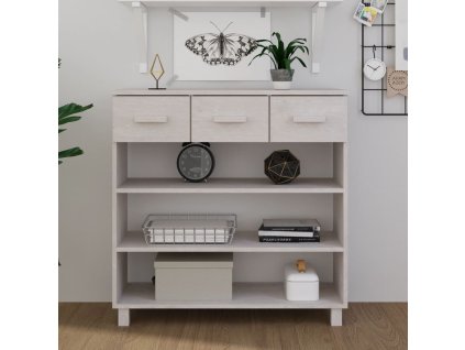 vidaXL Konzolový stolík HAMAR, biely 90x35x90 cm, borovica