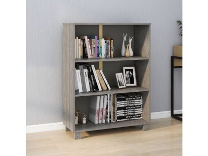 vidaXL Knižnica HAMAR, svetlosivá 85x35x112 cm, borovicový masív