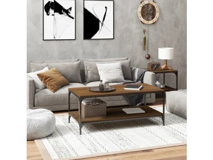 vidaXL Konferenčný stolík hnedý dub 100x50x40 cm spracované drevo