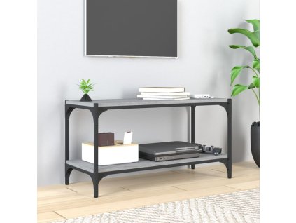 vidaXL TV skrinka sivý dub sonoma 80x33x41 cm spracované drevo a oceľ