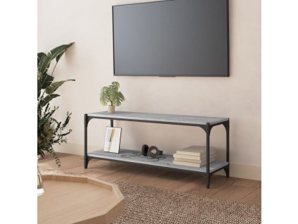 vidaXL TV skrinka sivý dub sonoma 100x33x41 cm spracované drevo a oceľ