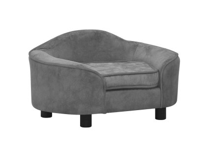 vidaXL Pohovka pre psa sivá 67x47x36 cm plyš