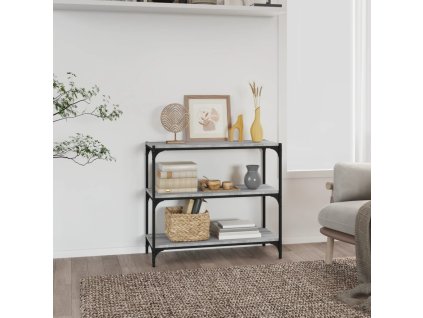 vidaXL Knižnica sivý dub sonoma 80x33x70,5 cm spracované drevo a oceľ