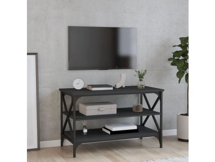 vidaXL TV skrinka čierna 80x40x50 cm spracované drevo