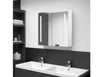 vidaXL LED kúpeľňová zrkadlová skrinka žiarivá biela 62x14x60 cm