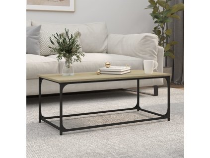vidaXL Konferenčný stolík dub sonoma 102x50x40cm sprac. drevo a železo
