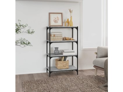 vidaXL Knižnica sivý dub sonoma 60x33x100 cm spracované drevo a oceľ