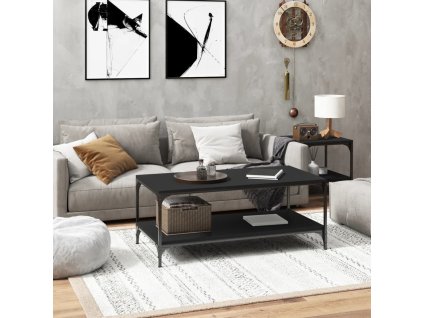 vidaXL Konferenčný stolík čierny 100x50x40 cm spracované drevo