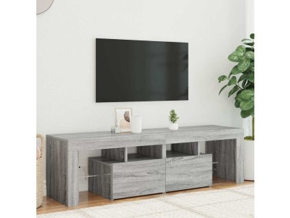vidaXL TV skrinka s LED svetlami sivá sonoma 140 x 36,5 x 40 cm