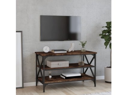 vidaXL TV skrinka dymový dub 80x40x50 cm spracované drevo