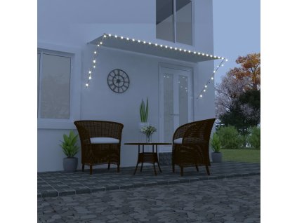 vidaXL Zaťahovacia markíza s LED 350x150 cm krémová