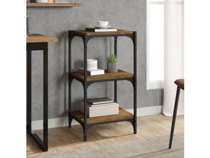 vidaXL Knižnica dymový dub 40x33x70,5 cm spracované drevo a oceľ