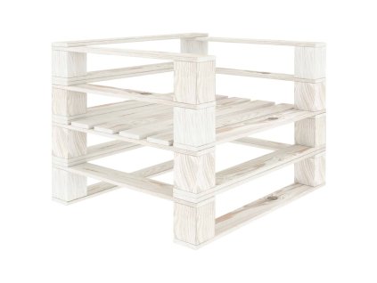 vidaXL Záhradné kreslo z paliet, drevo, biele