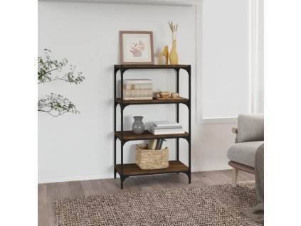 vidaXL Knižnica hnedý dub 60x33x100 cm spracované drevo a oceľ