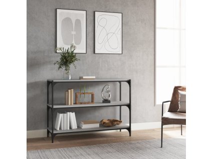 vidaXL Knižnica sivý dub sonoma 100x33x70,5 cm spracované drevo a oceľ