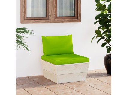 vidaXL Stredová záhradná pohovka z paliet s podložkami impregnovaný smrek