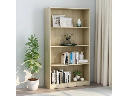 vidaXL Knižnica, 4 police, dub sonoma 80x24x142 cm, kompozitné drevo