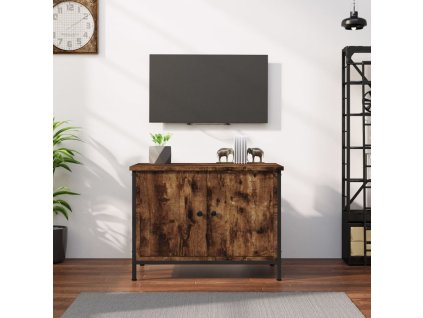 vidaXL TV skrinka s dvierkami dymový dub 60x35x45 cm spracované drevo