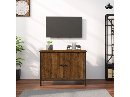 vidaXL TV skrinka s dvierkami hnedý dub 60x35x45 cm spracované drevo