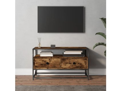 vidaXL TV skrinka dymový dub 80x35x45 cm spracované drevo