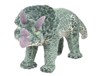 vidaXL Stojaci plyšový hračkársky dinosaurus triceratops, zelený XXL