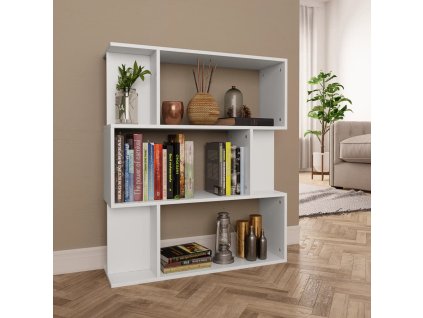 vidaXL Knižnica/deliaca stena, biela 80x24x96 cm, kompozitné drevo