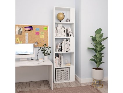 vidaXL Knižnica/deliaca stena, biela 45x24x159 cm, kompozitné drevo