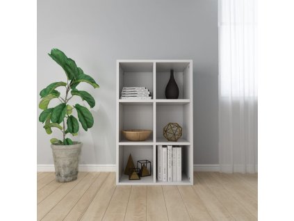 vidaXL Knižnica/komoda, biela 66x30x98 cm, kompozitné drevo