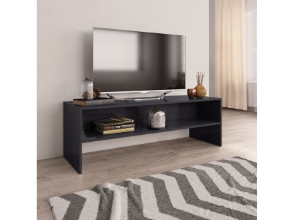 vidaXL TV skrinka, lesklá sivá 120x40x40 cm, kompozitné drevo