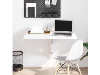 vidaXL Skladací stolík na stenu, biely 100x60 cm