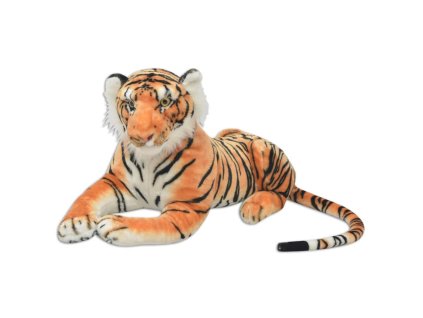 vidaXL Hračka plyšový tiger, hnedý, XXL