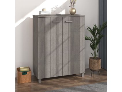 vidaXL Skrinka na topánky HAMAR, svetlosivá 85x40x108 cm, borovica