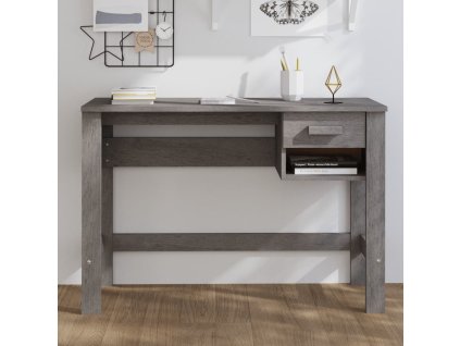 vidaXL Písací stôl HAMAR, svetlosivý 110x40x75 cm, borovicový masív