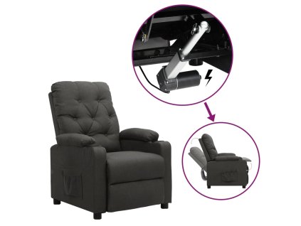 vidaXL Zdvíhacie kreslo tmavosivé látka